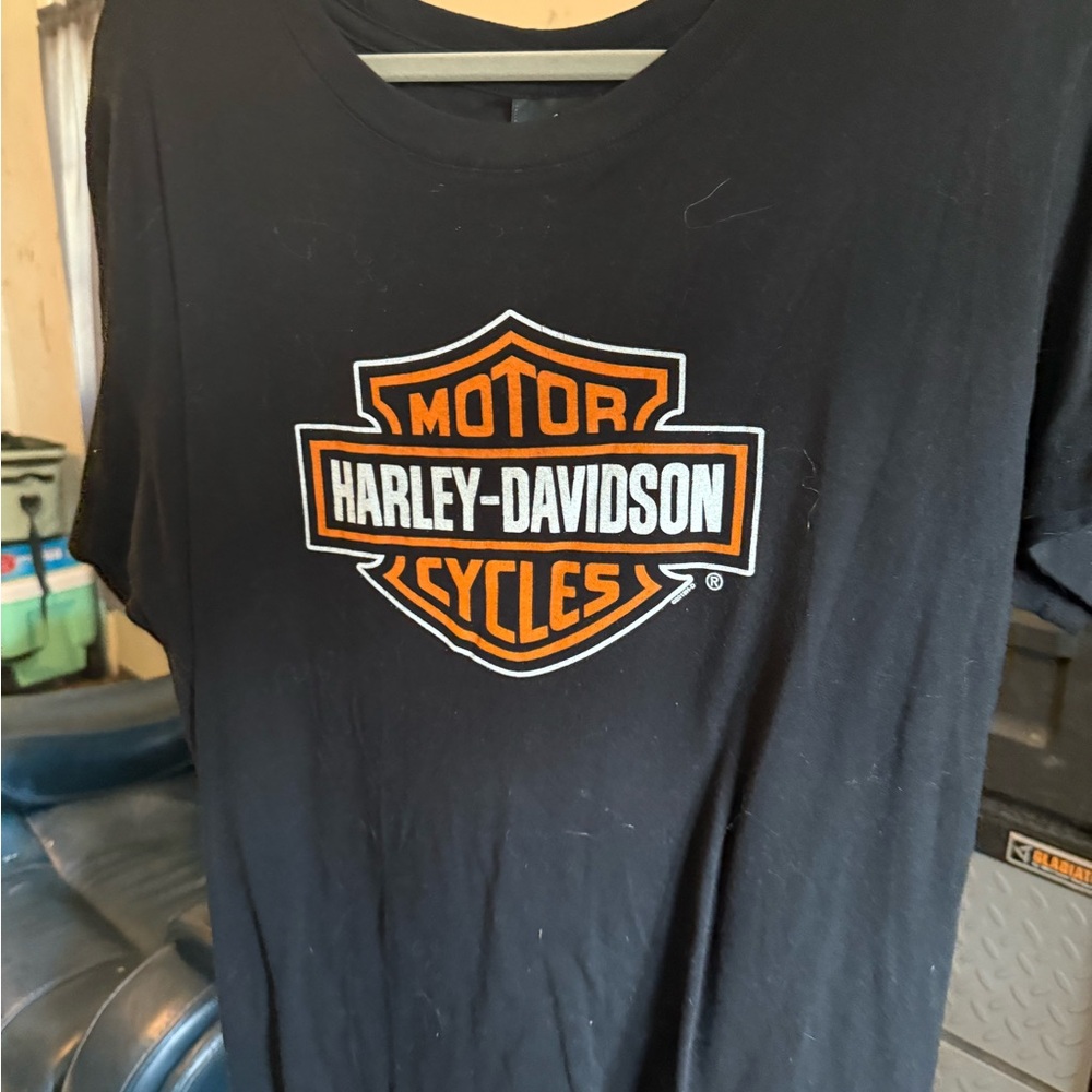 Harley-Davidson Black and Orange Women's Tee